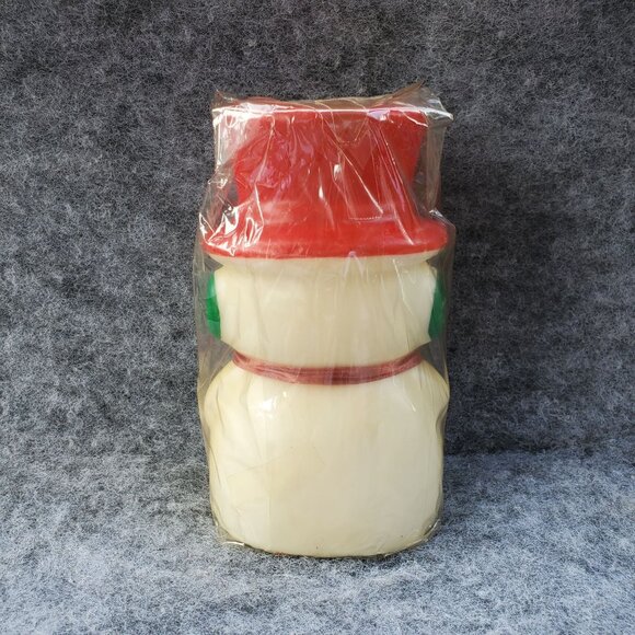 VTG Decorator Candle Snowman 6" With Red Hat & Bow Kmart Corporation Hong Kong - Picture 2 of 4